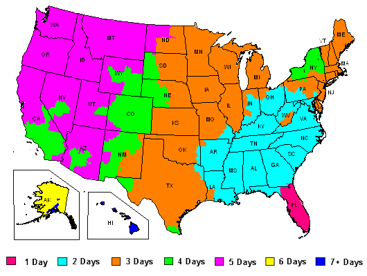 Fedex Ground Shipping Times Map